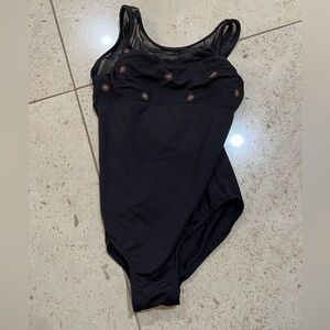 Bloch black leotard with gold embroidery